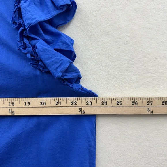 On 34th Women’s XL Blue Ruffled Sleeve Lightweight Top - Picture 3 of 6